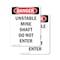 Signmission Unstable Mine Shaft Do Not Enter Danger Sign, Plastic, 7in W x 10in L, 2PK OS-2PACK-DS-P-710-V-2486 - alternate 1